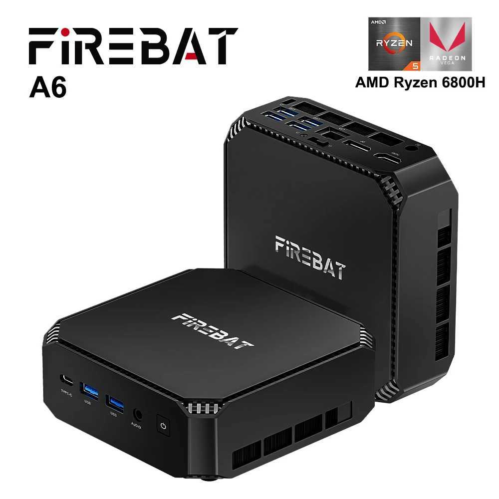 FIREBAT A6 Mini PC AMD R7 6800H Dual Band WiFi6 BT5.2 16GB 512GB Desktop Windows 11 Gaming Computer Mini PC X250602