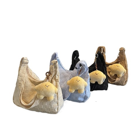 designer Ins Style Large Capacity Canvas Bag for Women Korean Version Literary Single Shoulder Handheld Tote Bag for Female College Students Class Cro