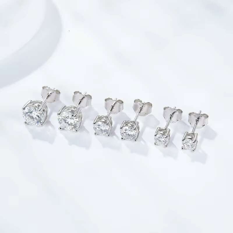 0.5CT GRA Moissanite Certificate 925 Sterling Silver Fashion Jewelry Moissanite Korean Earrings