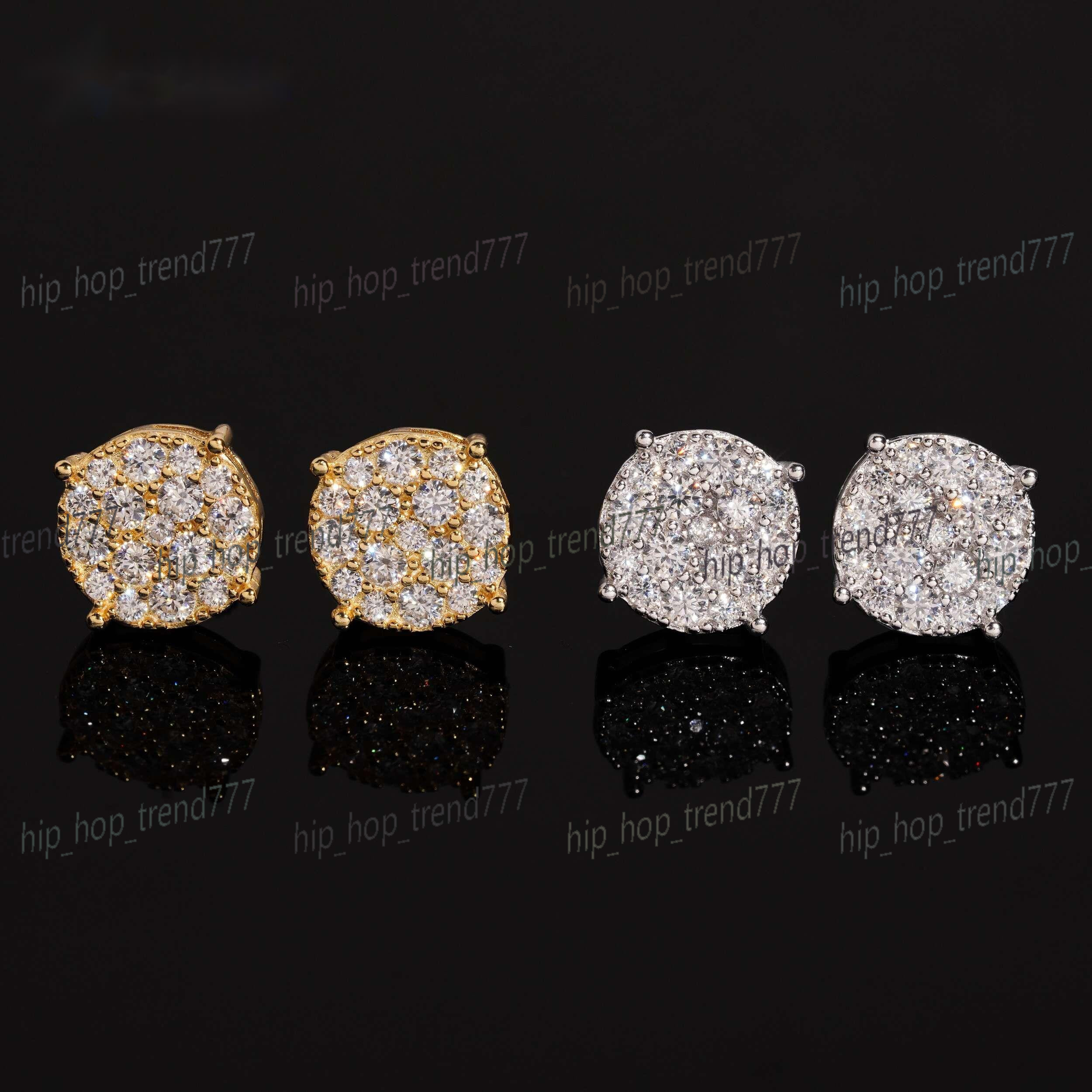 Fine Jewelry Pass Tester Stocks 925 Sterling Silver Iced Out Hip Hop Jewelry VVS Sparkling Moissanite Stud Earring Men Earrings
