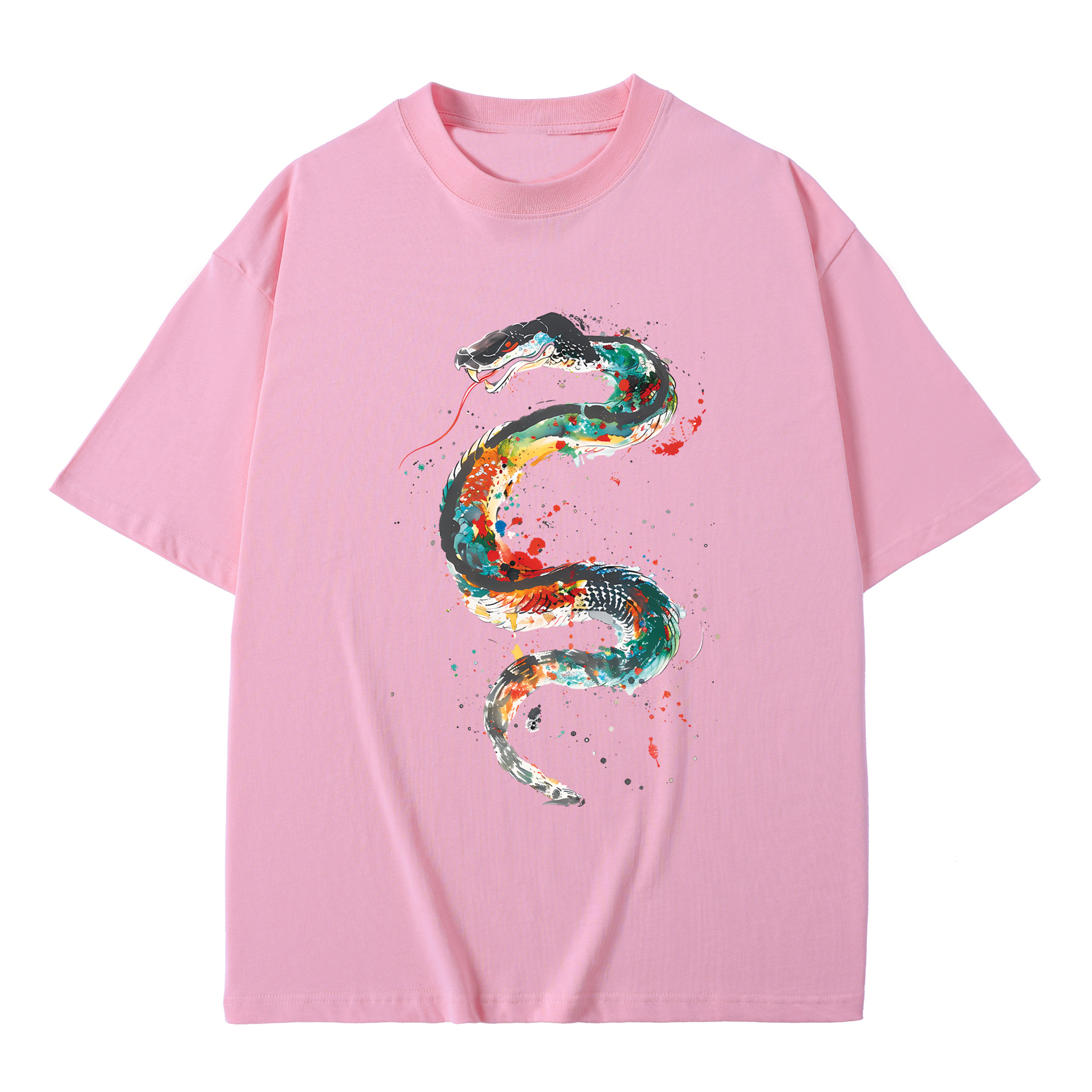 T-shirt men's top designer cotton T-shirt the Painted snake short sleeved clothing high-quality fashionable T-shirt