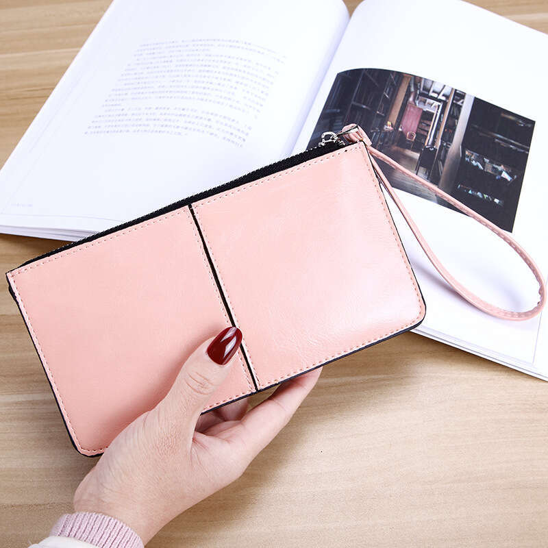 Zipper Wallet Long Clutch Bag Women's Multi-Card Slot Large Capacity Multi-Function Wrist Strap