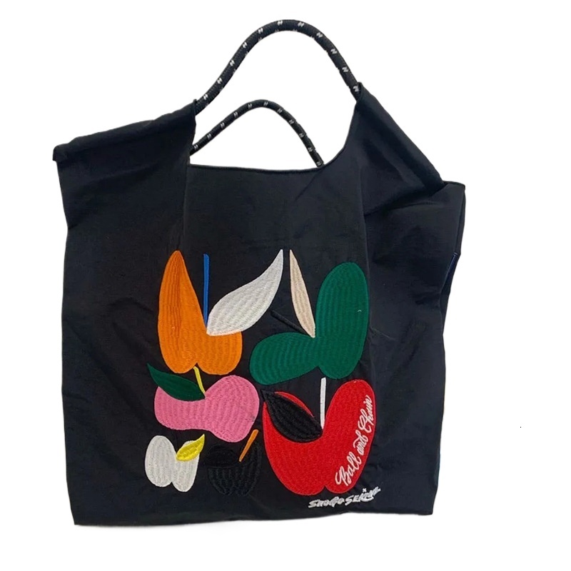 designer Ins Style Japanese Niche Tote Bag for Women New Large Capacity Nylon Handbag for Class Commuting Shopping Bag