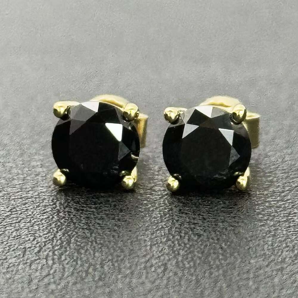 New Trend Moissanite Lab Diamond Earring Women Men Gifts Colorful Blue Green Pink 14K Gold Plated 925 Sterling Silver Ear Studs