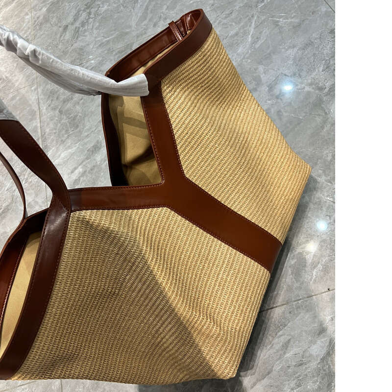 Straw Beach Tote New French Vacation Style Straw Woven High End Versatile Shoulder Handbag Large Capacity Tote Bag Crossbody Bag