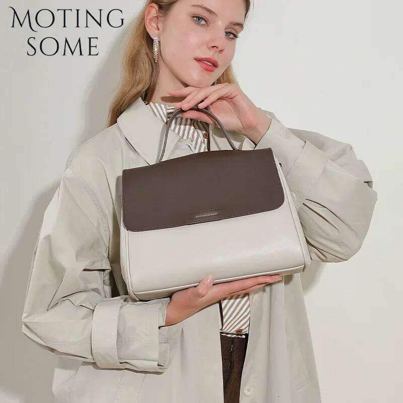 Leather Bag Women's 2024 New Commuter Tote Bag, Versatile Niche High-End Large-Capacity Shoulder Handbag 250514