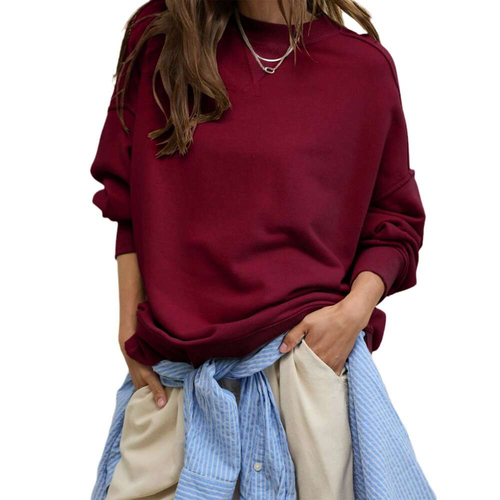 New Sweatshirt Jacket Loose Casual Trendy Brand Crew Neck Top Commuter Women's Fashion High-end Feel