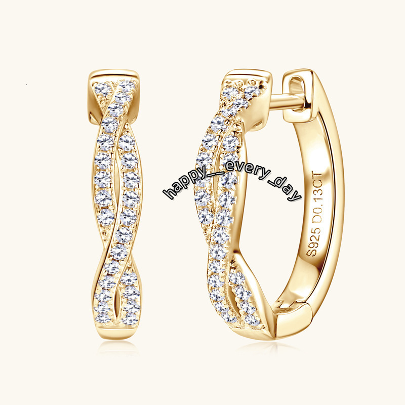 2025 Elegant Versatile Moissanite Earrings Fashionable Twisted Stone Womens Hoops Wholesale Trendy Jewelry