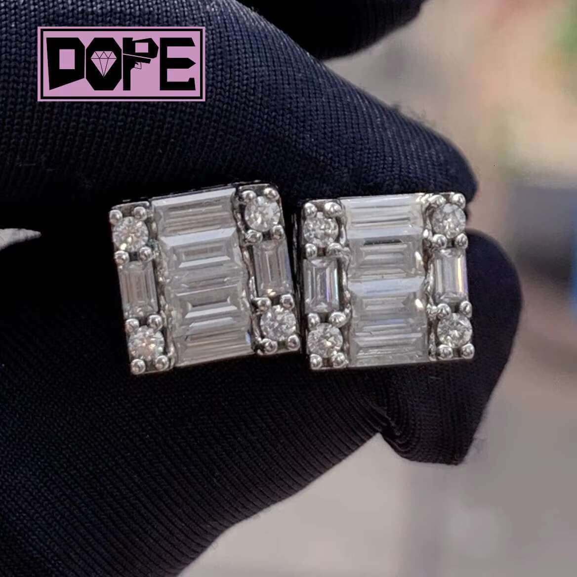 Ready to Ship Fine Jewelry Studs Earrings 925 Sterling Silver D Color VVS Diamond Moissanite Earring