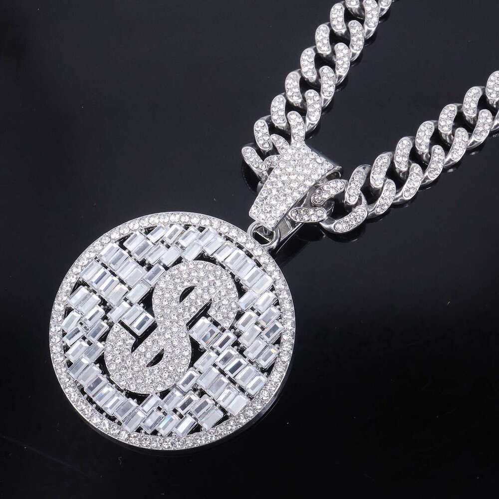 Luxury Moissanite necklace + pendant VVS Moissanite ice diamond gold chain necklace 925 sterling silver men's necklace Miami Cuban chain necklace