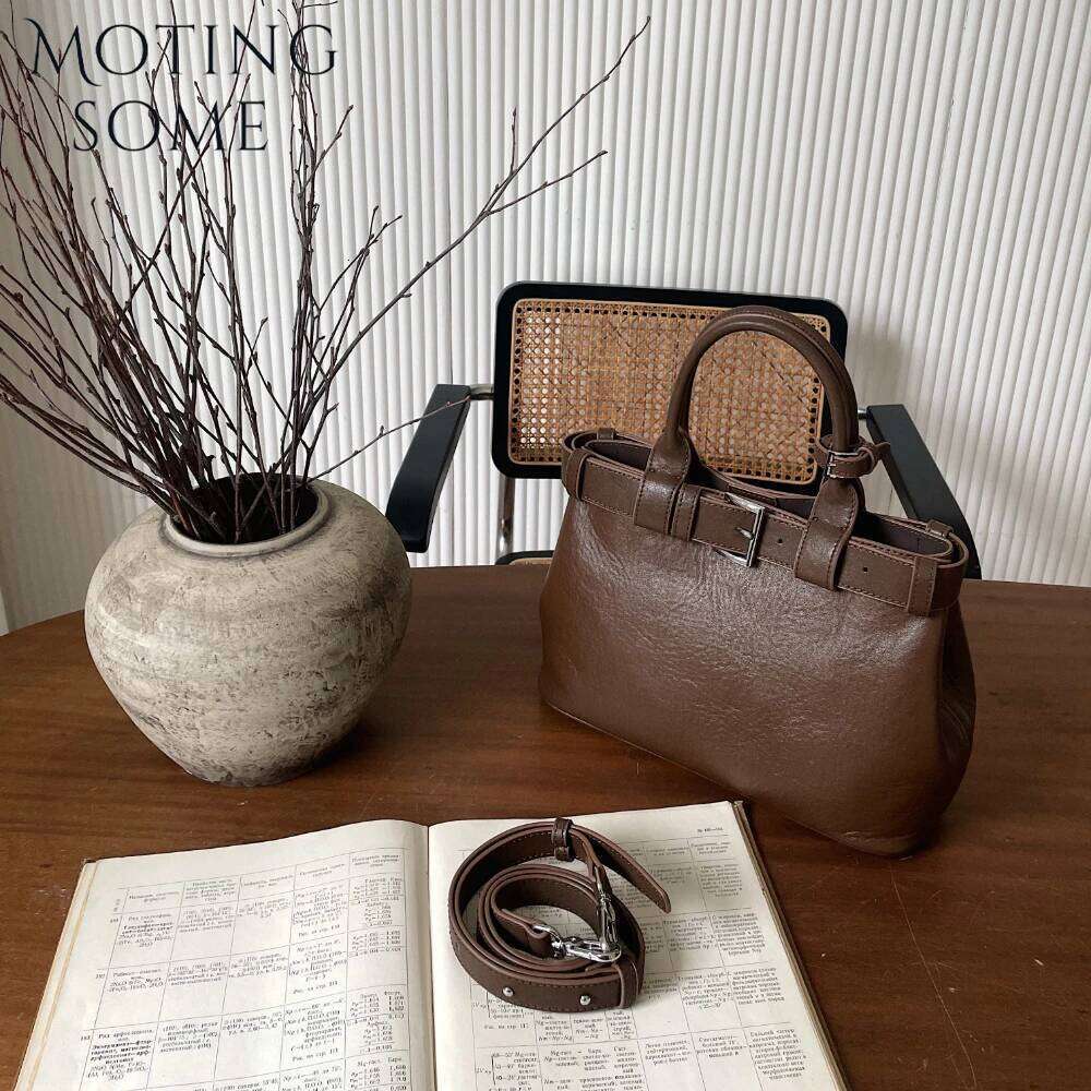 Motingsome Frist Layer Genuine Leather Shoulder Handbag For Women Crossbody Designer Bags Daily Tote Lady Satchel 2025 250514