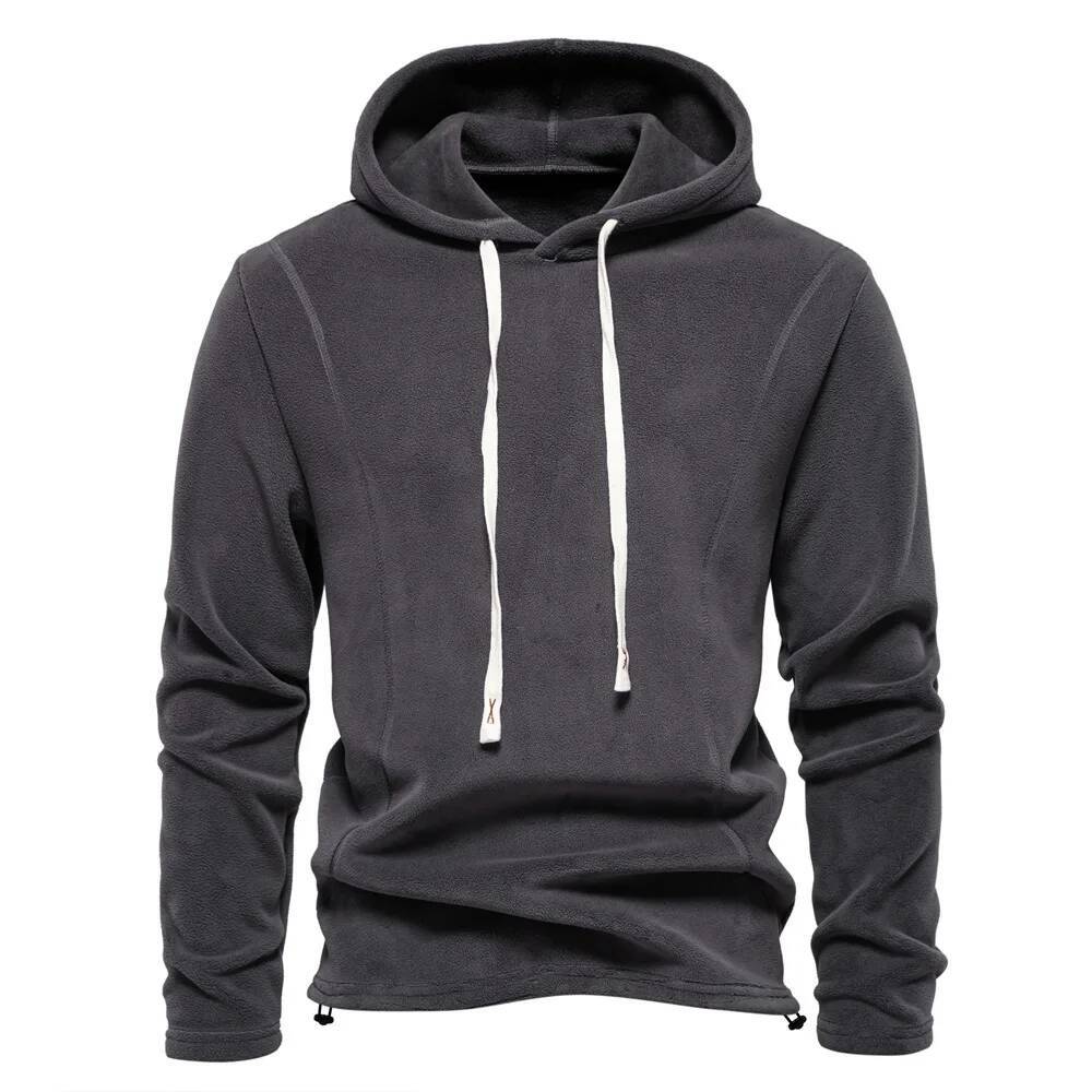 Men's Patchwork Hooded Sweatshirt Hoodies Clothing Casual Loose Fleece Warm Streetwear Male Fashion Autumn Winter Sports Outwear