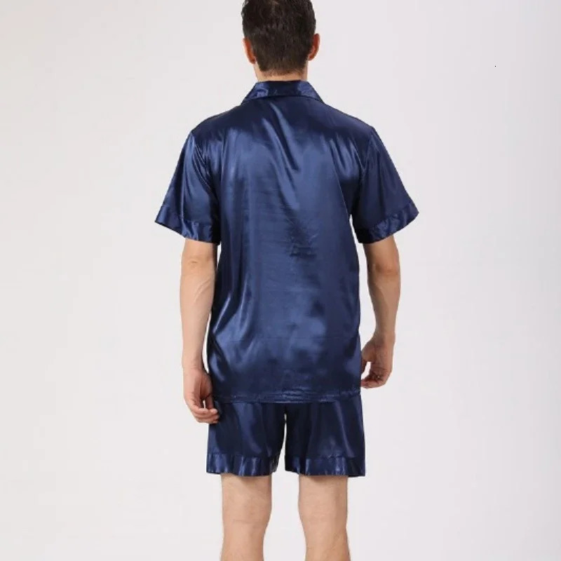 High Quality Satin Pajamas Suit Men Spring Fall Large Size Loose Loungewear Sleepwear Male Summer Breathable Thin Shortsleeved 250526