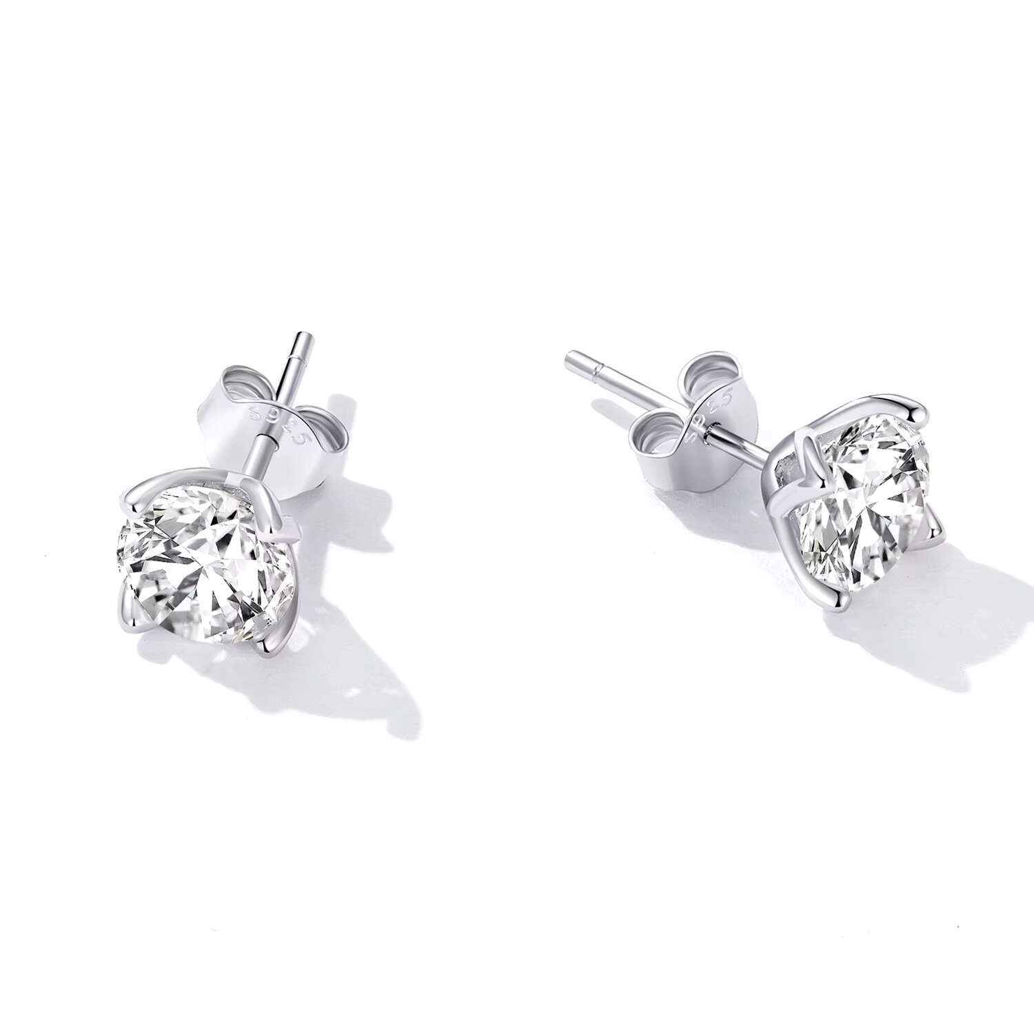 Luxury 925 Sterling Silver Round Cut 5mm 6.5mm with Gra Certificate Vvs Moissanite Women Earrings Jewelry
