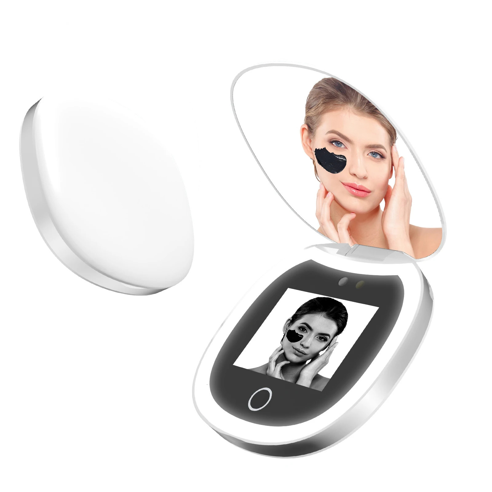 UV Mirror Testing Camera with Light 2X Magnification Travel Makeup 3.5in Pocket Size L Pocket Mirror Mirror 250530