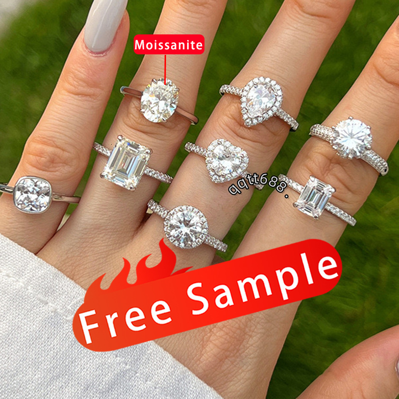 2024 New Engagement Moissanite Diamond Ring 925 Sterling Silver Lady Wedding Moissanite Ring with GRA Certificate