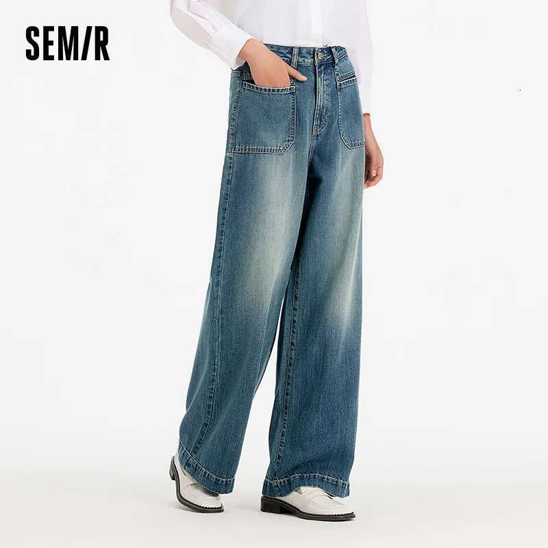 Semir Women's Quick-Dry Cooling Wide Leg Jeans 2025 Summer New Breathable Denim Pants For Hot Weather