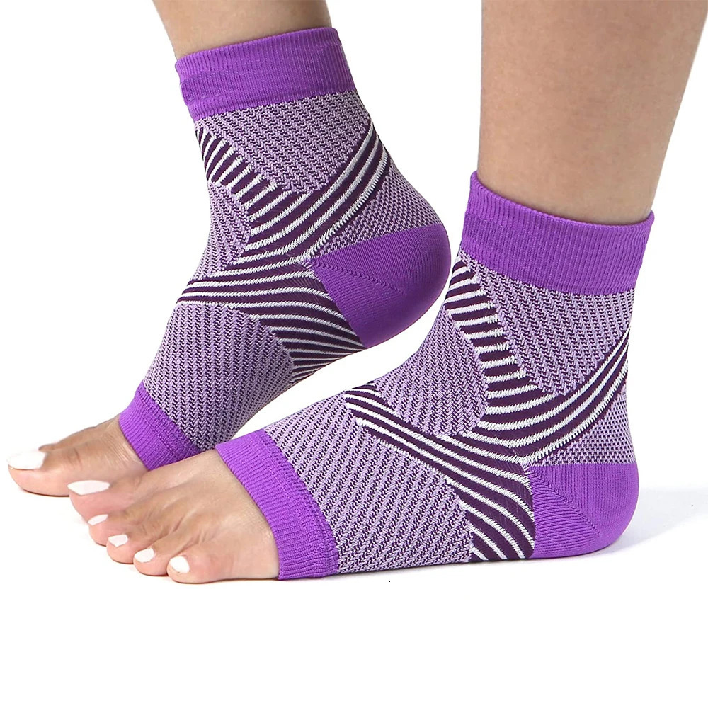 1Pair Ankle Support Sleeve for Women Men Open Toe Compression Socks Night Splints Plantar Fasciitis Tendonitis Foot 250530