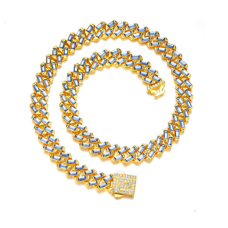 Hip Hop Jewelry 13mm Inlaid Dia Fashion Cuban Couple Sweater Chain Pendant Accessories