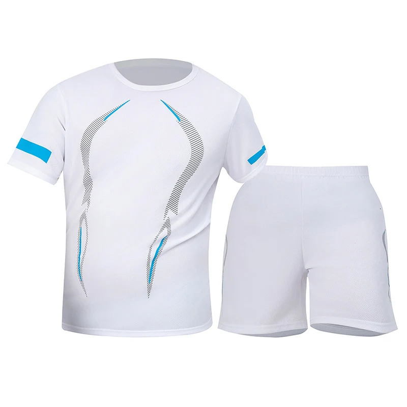 24 Pcs Mens Quickdrying Sports Fashion Suit Loose Plus Size Breathable Short Sleeve Joker Running Fitness And Leisure Shorts 250530