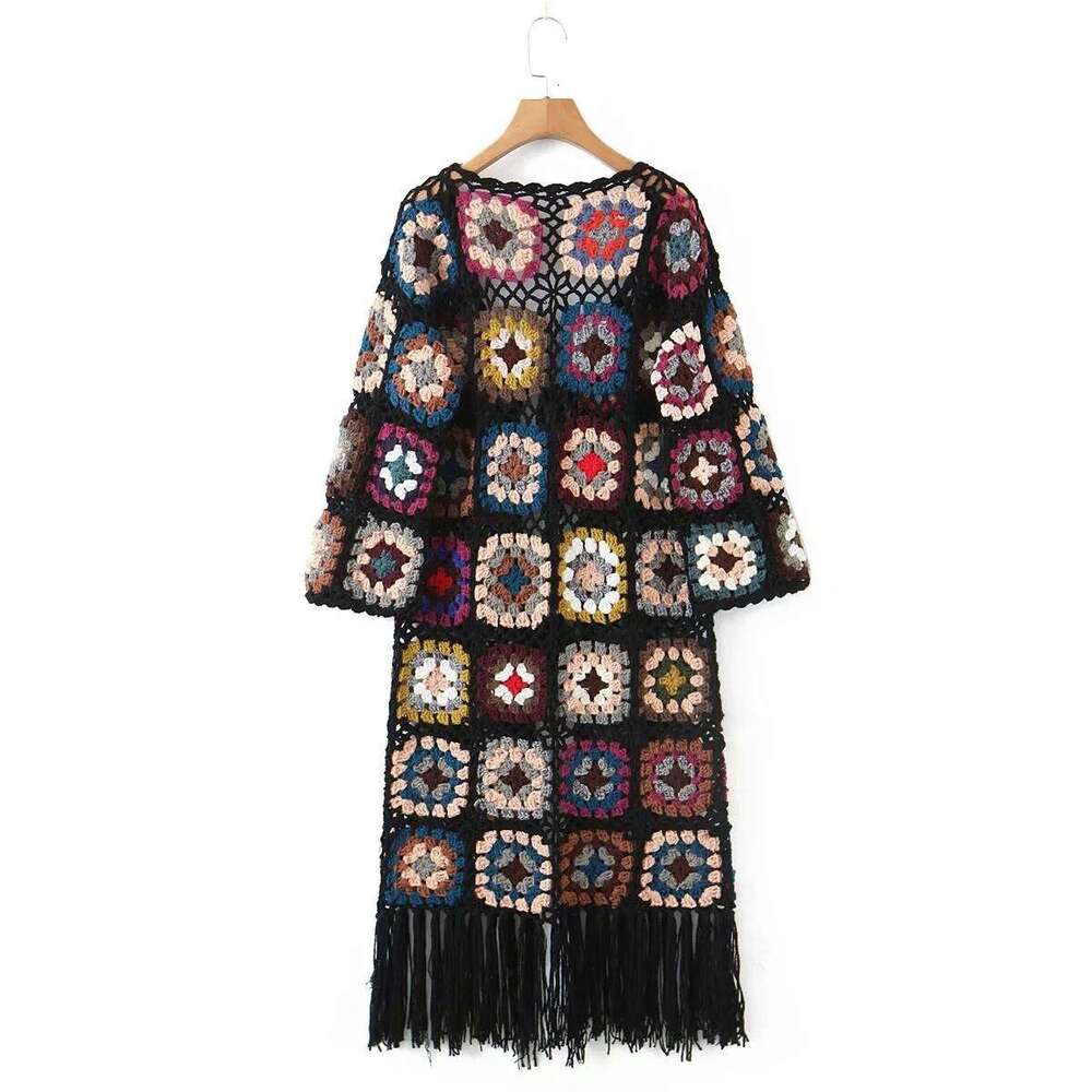 Gypsylady Handmade Kintted Cardigan Bohemian Long Sleeve Autumn Women Outwear Ladies Y2k Sweater Knitwear