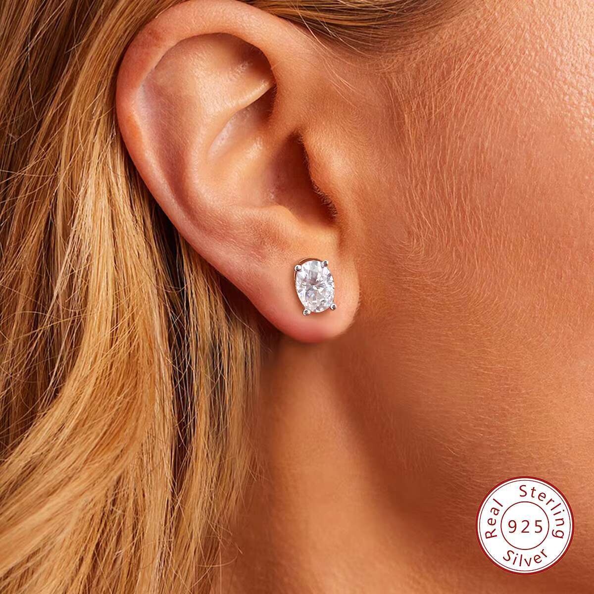 Sparkling 1CT 2ct Oval Cut Moissanite Diamond Earring for Women Gift 925 Sterling Silver Engagement Wedding Fine Jewelry