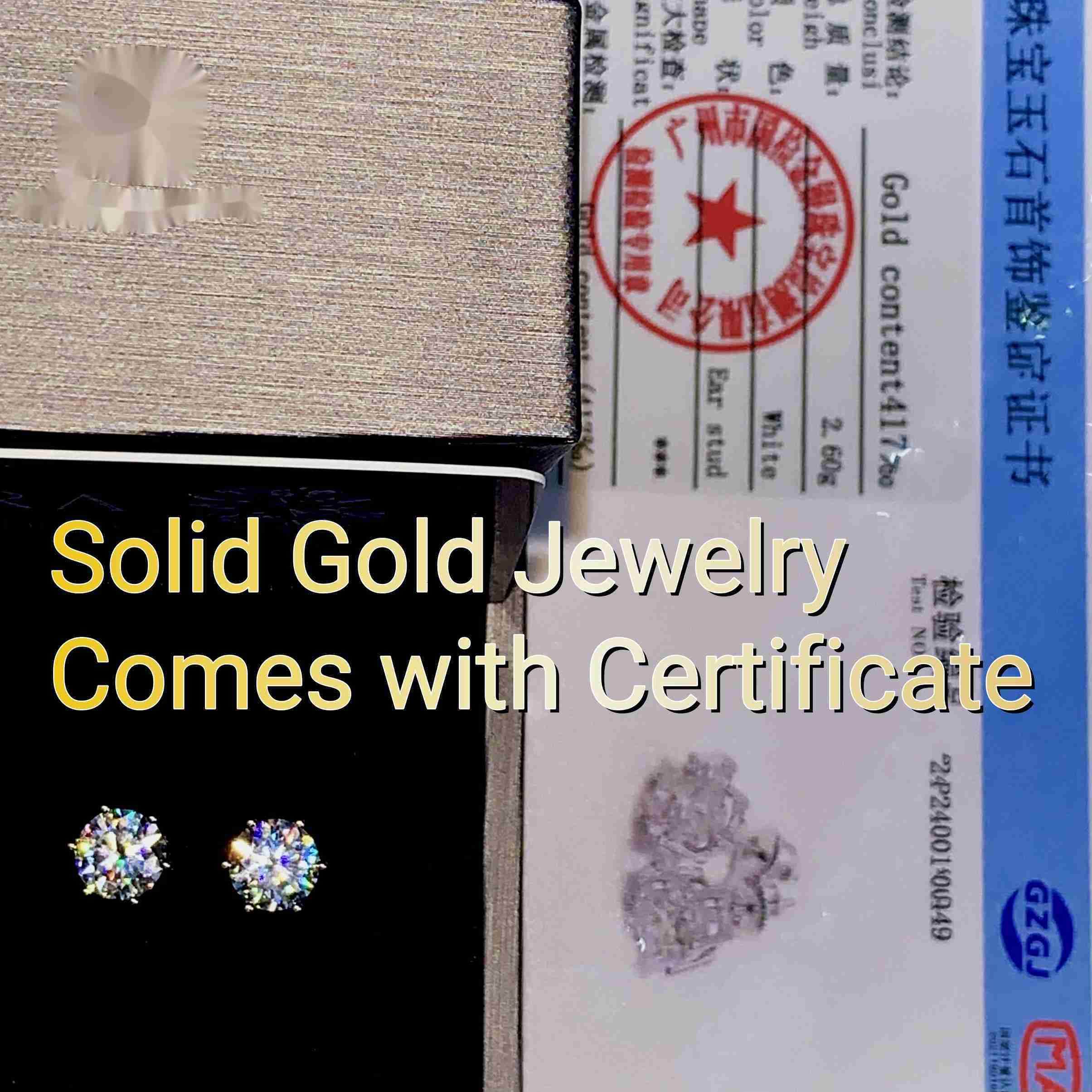 Fine Jewelry Manufacturer 10k 14k 18k Solid Gold Jewelry Moissanite Stud Earring Stud Earrings VVS Moissanite GRA Luxury