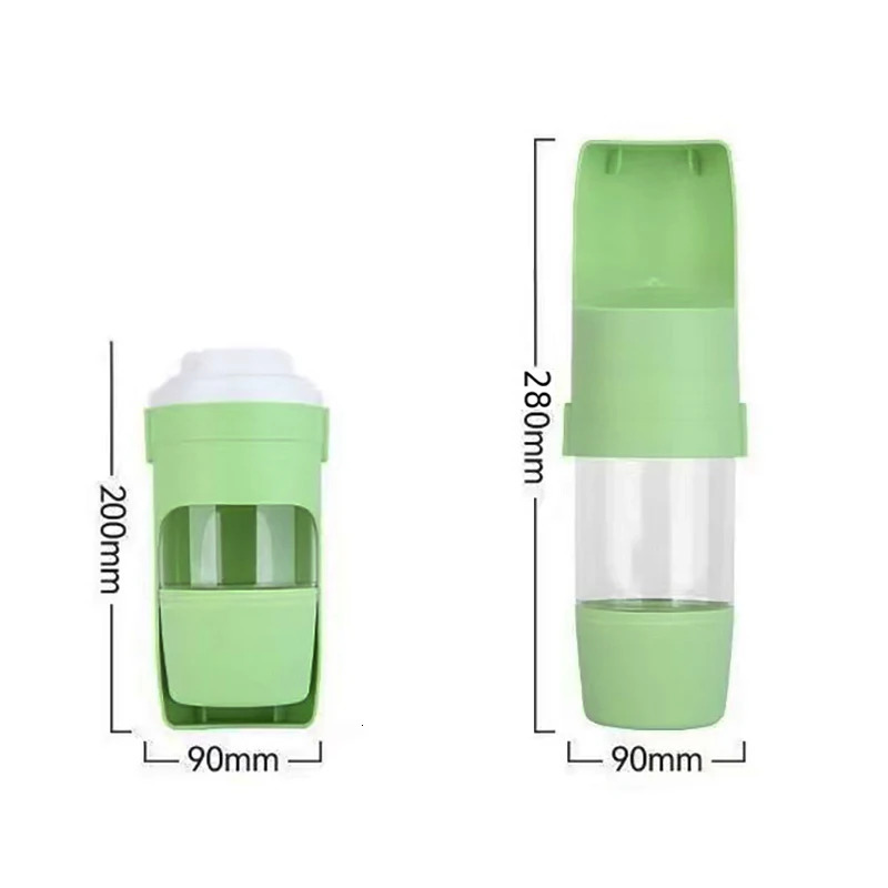 free shipping Portable Water Bottle with Container Foldable 2in1 Pet Travel Bowl Puppy Dog Cat Outdoor Drinking Food Feeder 250527