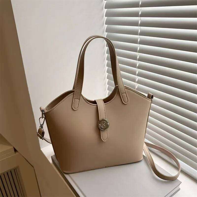 Designer Luxury Texture Women's 2025 New Retro Versatile Crossbody Casual Work Commuting Hand-Held Bucket Bag Large Capacity