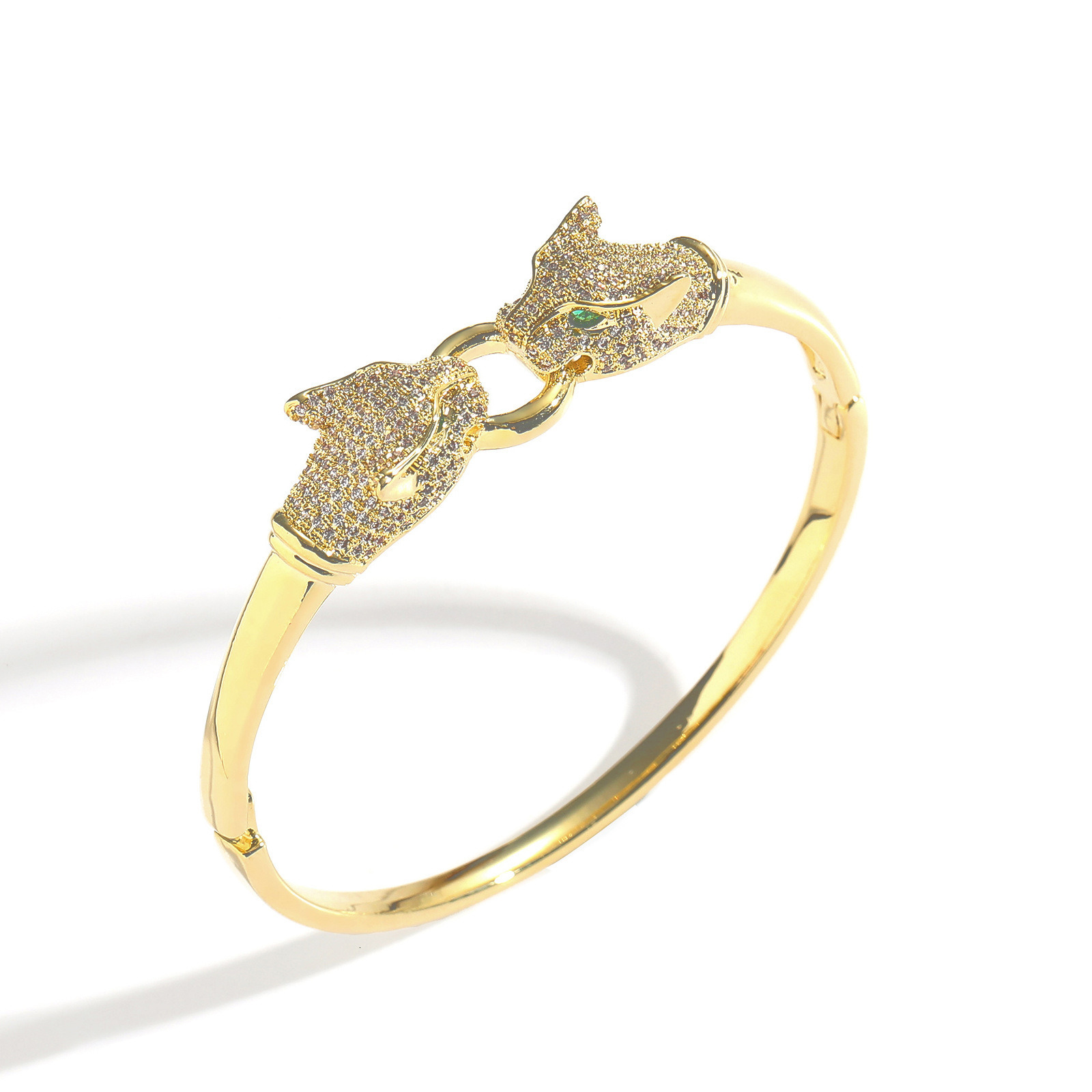 New Animal Bracelet Micro Paved Moissanite Hip Hop Personality Unisex Niche Accessories Trendy Hip Hop Leopard Bracelet moissanite
