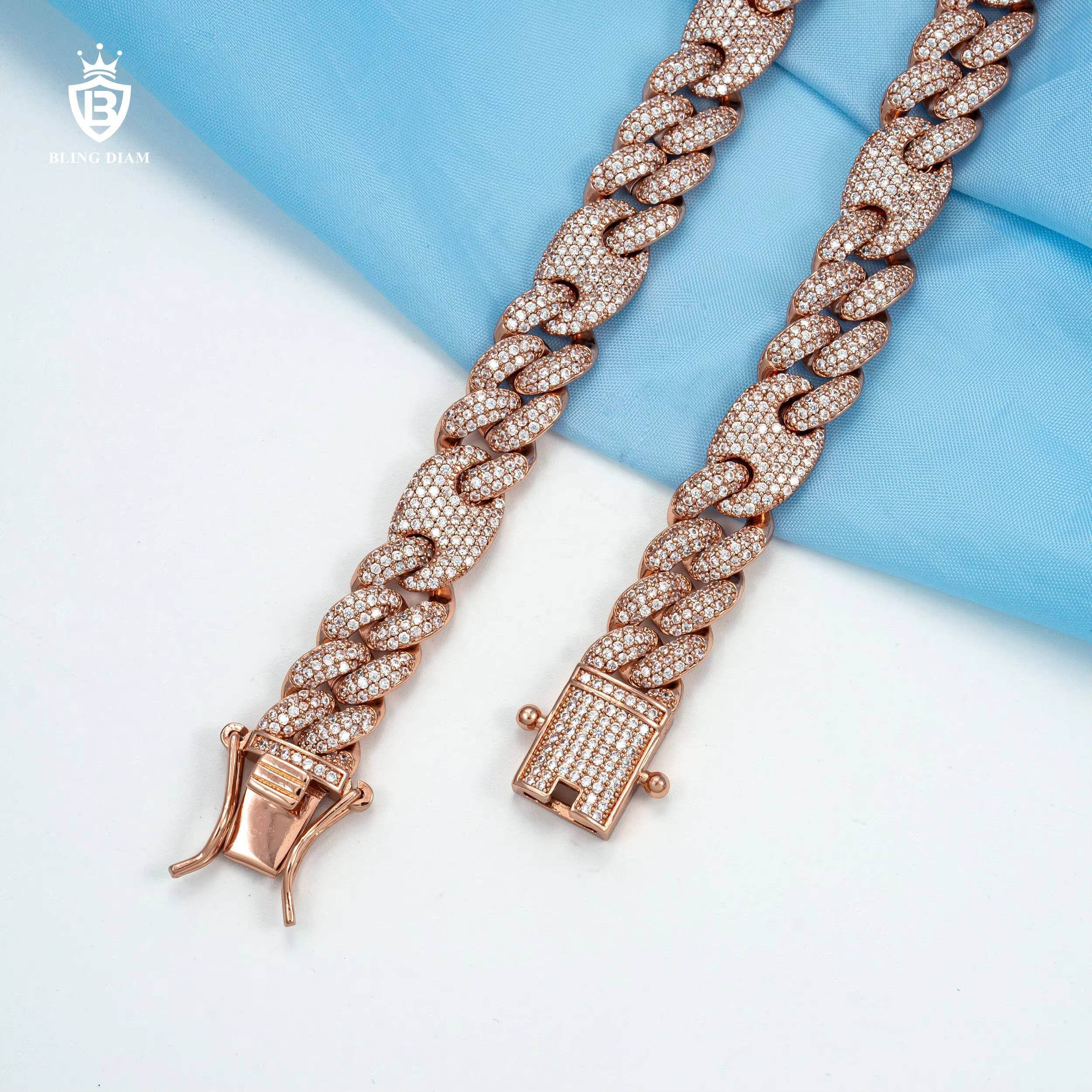 New Design Hip Hop Jewelry 5a CZ Pure Sier Cuban Chain Necklace