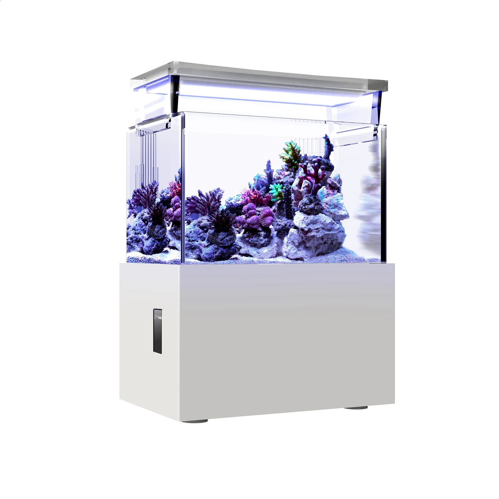 MagTool Premium 0.7Gal All-in-One Desktop Mini Acrylic Reef Aquarium with Bottom Filter System and LED Light 250530