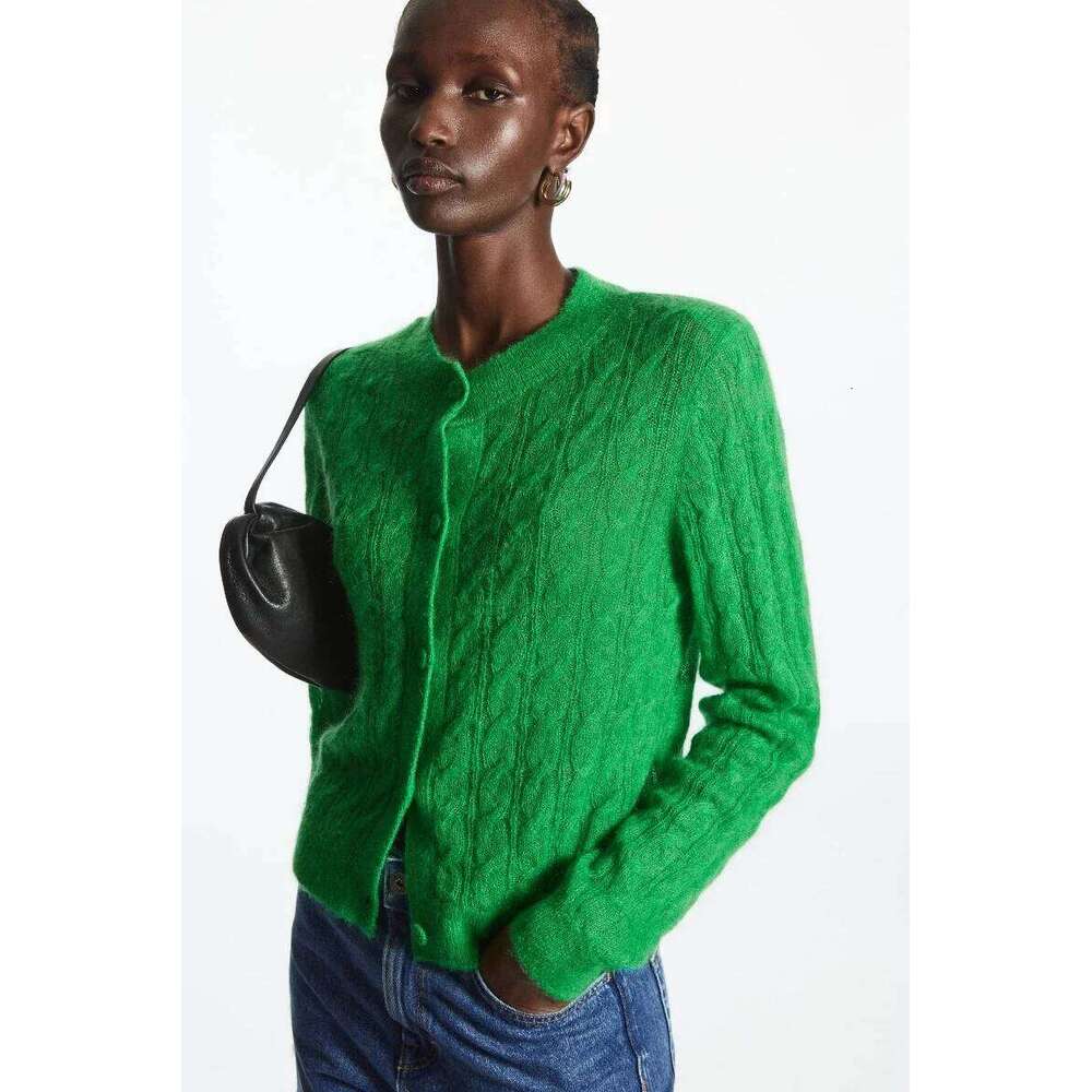 Ethereal 2023 Autumn New Style Of Women's Standard Casual Mohair Blend Twist Knit Cardigan