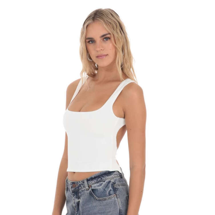 2025 Backless Tie Strap Camisole Y2K U-Neck Sexy Base Shirt Sleeveless Women's Tight-Fitting Top1