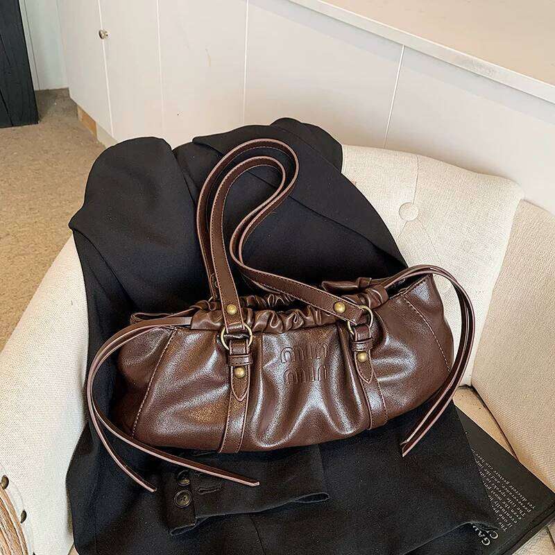 New Wine Red Bag For Women Famous Popular Armpit Shoulder Bag Large Retro Hand-Held Totes Bags Handbags And Purse Ladies