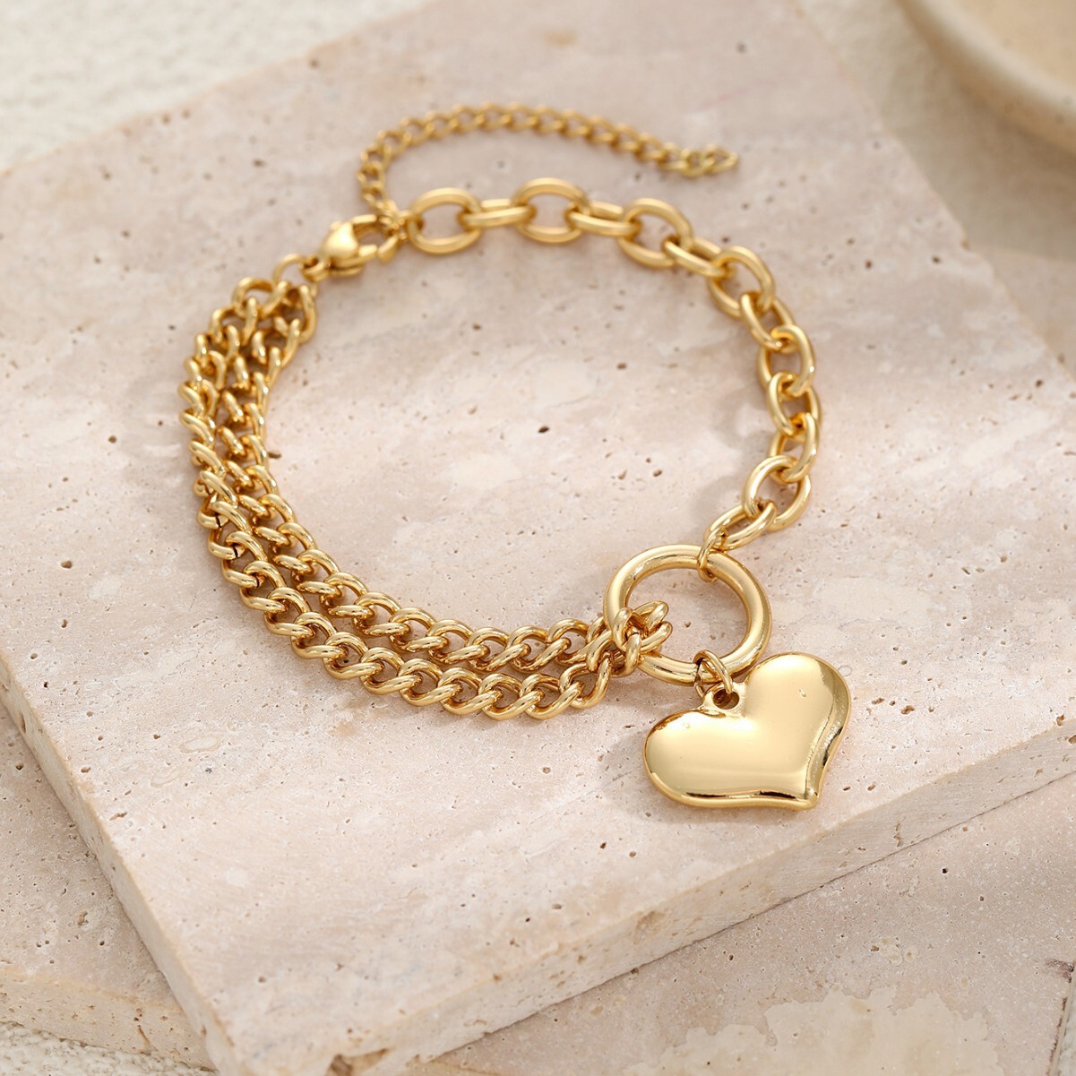 Fashion for Women Ins Korean Elegant Sweet Simple Peach Heart Pendant Bracelet