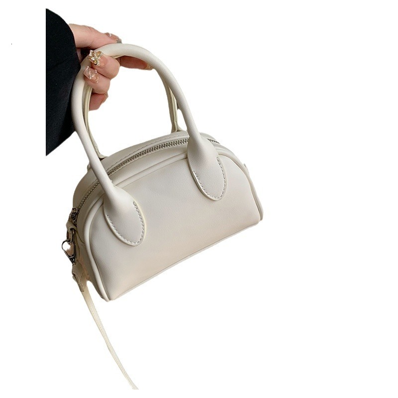 designer Korean INS New 2025 Niche Design Boston Bag for Women Simple Versatile Handbag Crossbody Small Square Bag