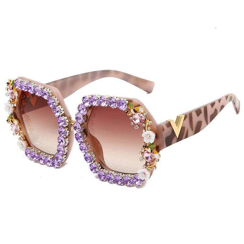 Square Dia Women 2022 Brand Designer Colorful Rhinestones Sunglasses Stylish Eyewear Shades UV400 Oculos designer bag
