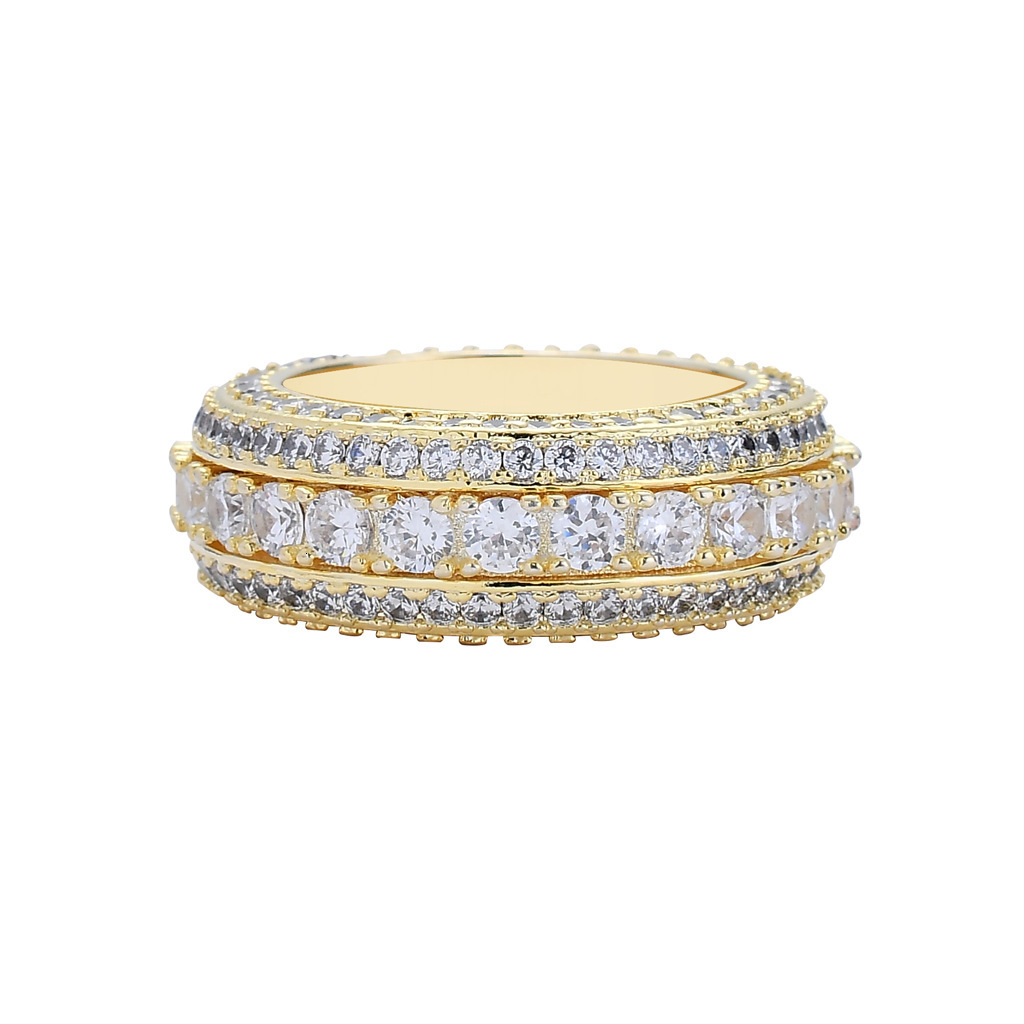 Five rows of Moissanite rotatable ring moissanite