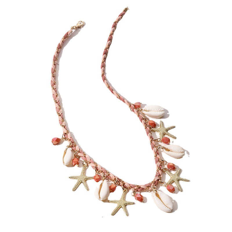 Conch Crystal Summer Beach Vacation Sea Star Ocean Wind Shell Necklace