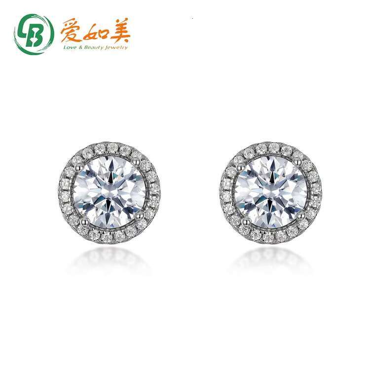 Wholesale Priced 1CT GRA Moissanite Diamond Jewelry Hypoallergenic 925 Silver Round Stud Earrings Fine Jewelry