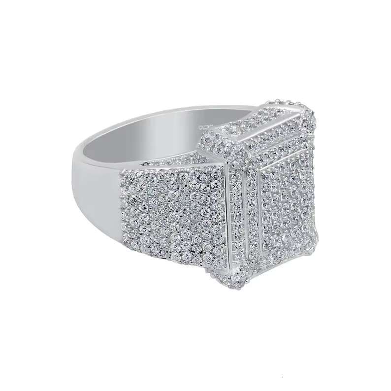 Moissanite Stone 925 Sterling Silver 18k Gold Plated Wedding Engagement Men Valentine Day Gift Fashion Jewelry Ring Wholesale