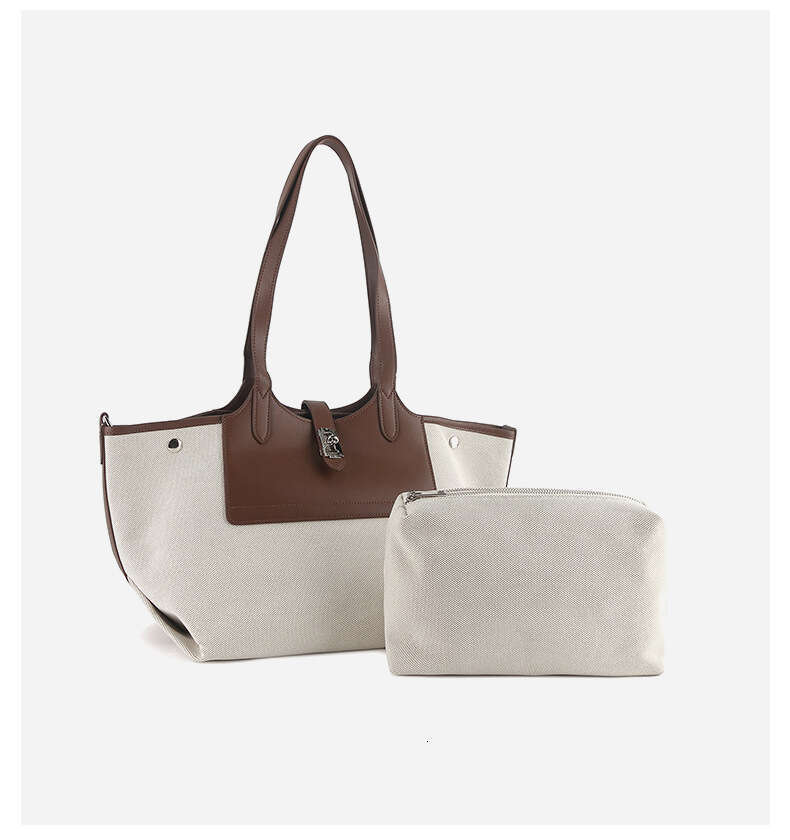 Canvas and Patchwork Tote Korean Pila Spring Summer New Genuine Leather Shoulder Underarm Large Capacity Women s Bag