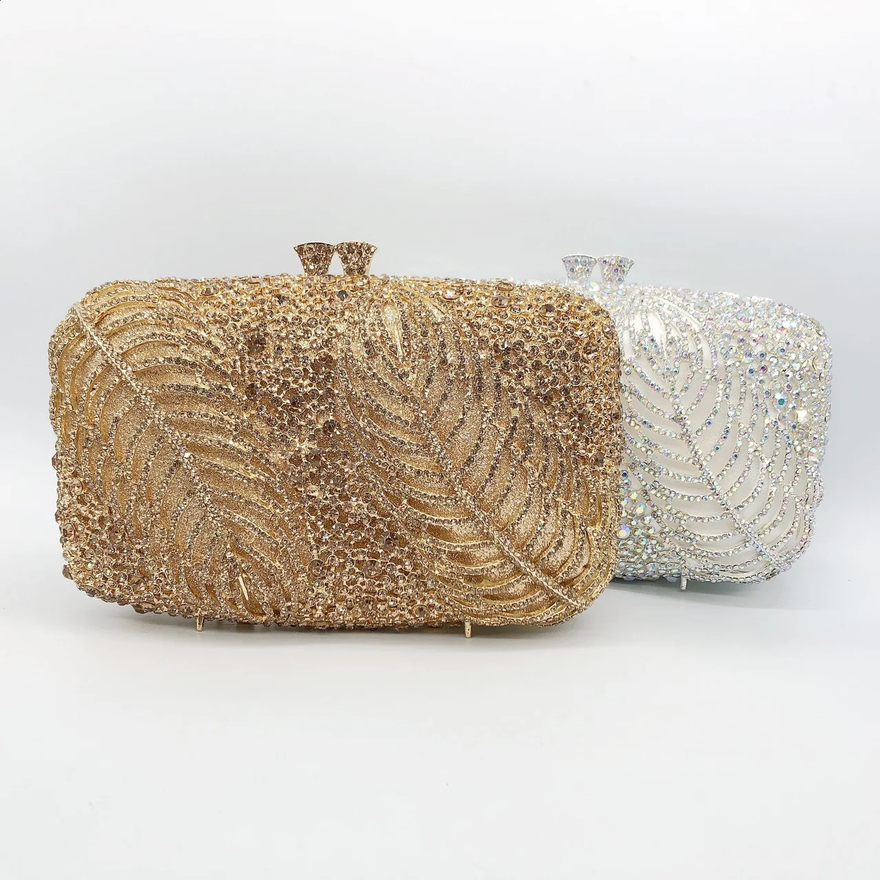 bag women Deluxe Hollow Diamond Womens Handbag Sparkling Crystal Dinner Bag Wedding Paired Hand Bag 250528