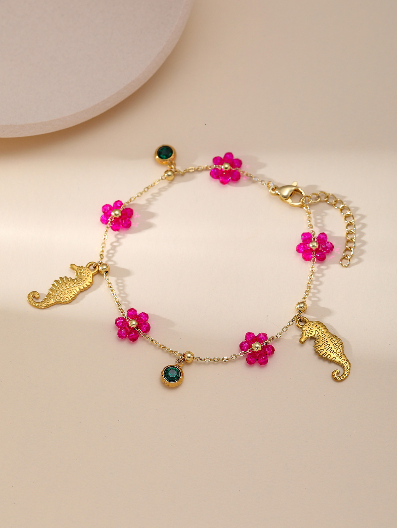 Trendy Fashion Style Stainless Small Bracelet Necklace New Jewelry Set Titanium Steel Flower for Women