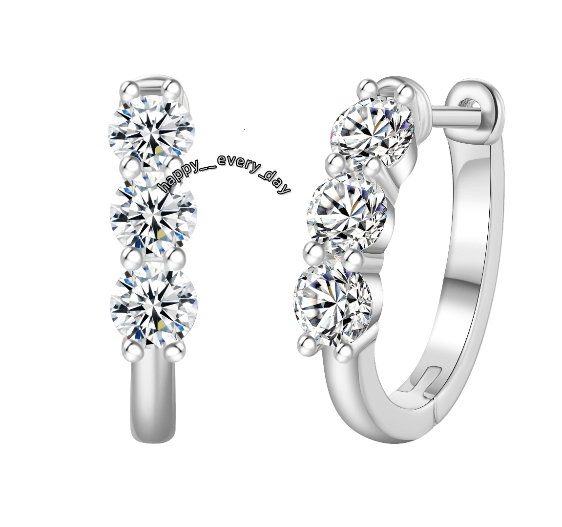 925 Silver Plated Moissanite Earrings Beautiful High Quality Three Colors to Choose From Weddings Gifts Parties Anniversaries