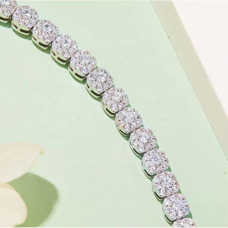 Sterling Sier Platinum Plated Silicon Stone Tennis Bracelet