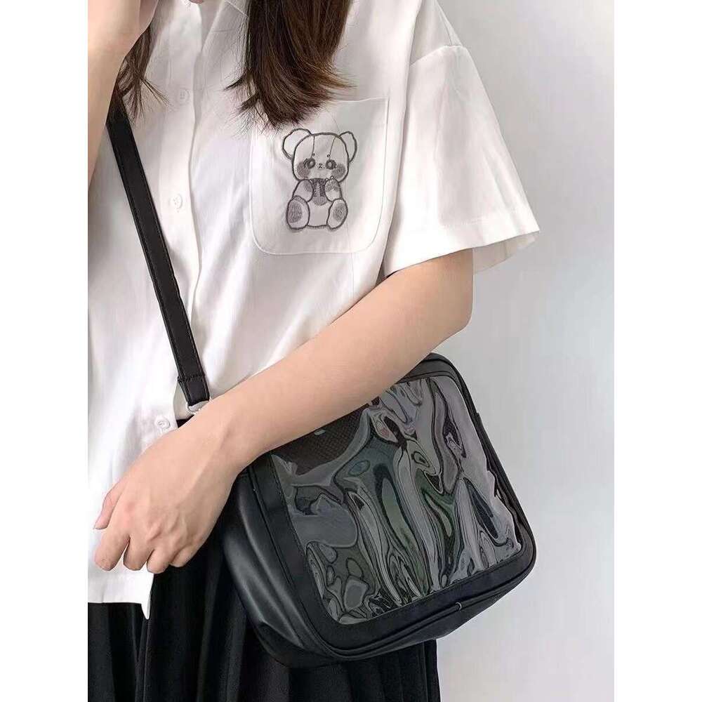 2024 New Niche Design Transparent Anime Pain Versatile Large Capacity Simple Handbag Shoulder Crossbody Bag for Women