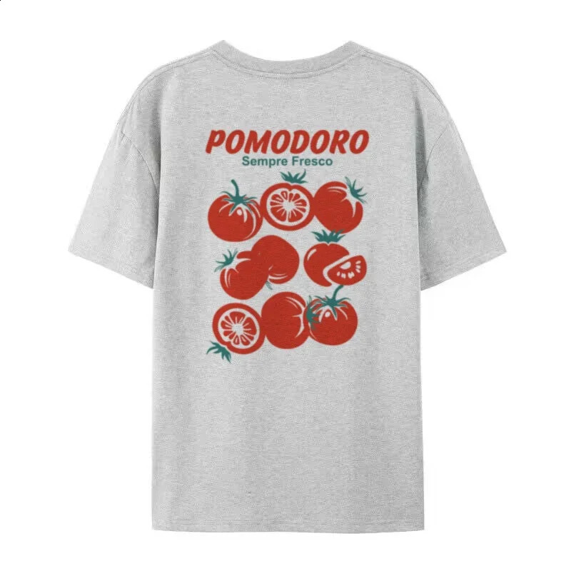 Vintage Tomato Graphic Tees Italian Pomodoro Shirt Cute Aesthetic Vegetable T-Shirts Women Summer Cottagecore Streetwear Tops 250529