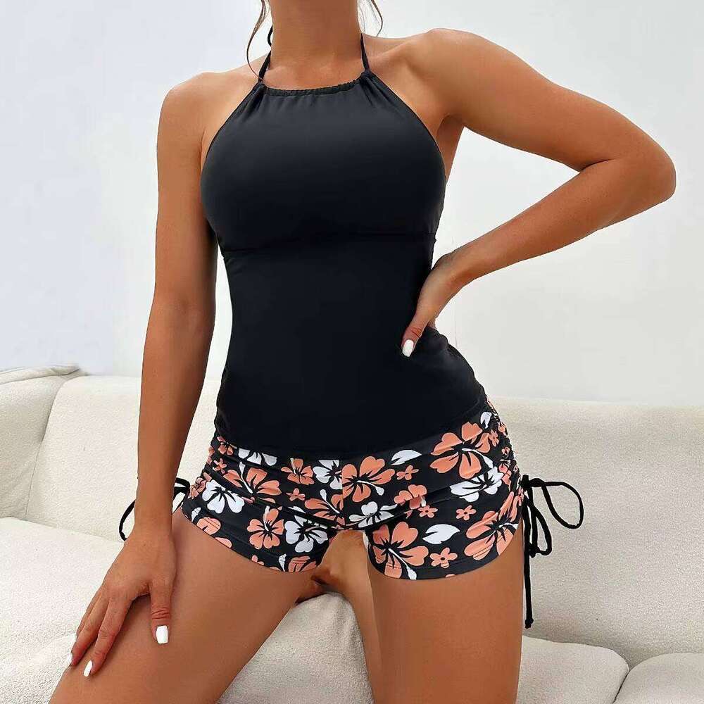DHessentials Sexy Women Summer Bikinis 2 Pieces Sets Print Shorts Swimsuits